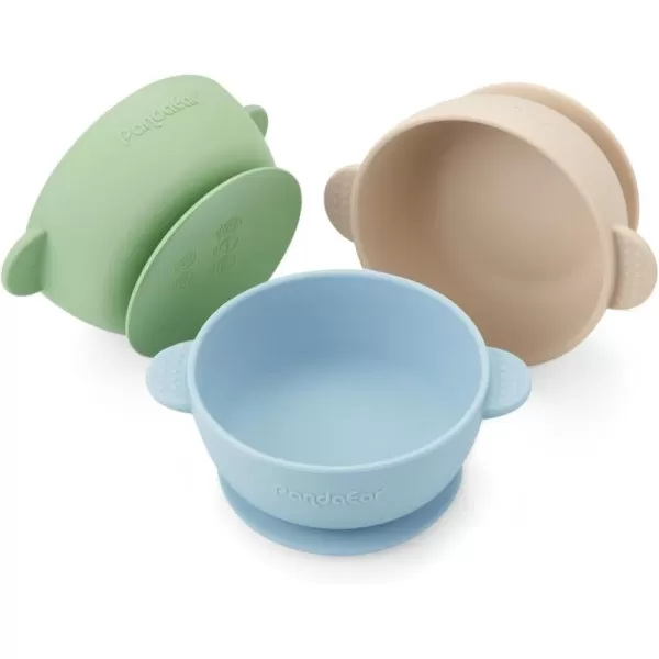 PandaEar 3 Pack Baby Bowls with Suction Stay Put Silicone Food Bowl for Babies Kids Toddlers Infants Food Grade Soft Safe BPAFree Silicone MultiColorMulticolor