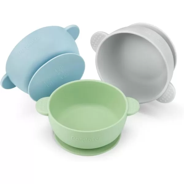 PandaEar 3 Pack Suction Bowls for Baby Toddlers 612 months Silicone Baby Bowls with Suction for Food Feeding BPA Free Toddler Bowls Microwave and Dishwasher Safe