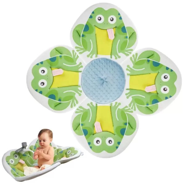 PandaEar Baby Bath Pad for Infant Newborn  Bath Seat Soft Frog Cushion Mat for Sink Bathtub Essentials Shower Gift GreenGreen