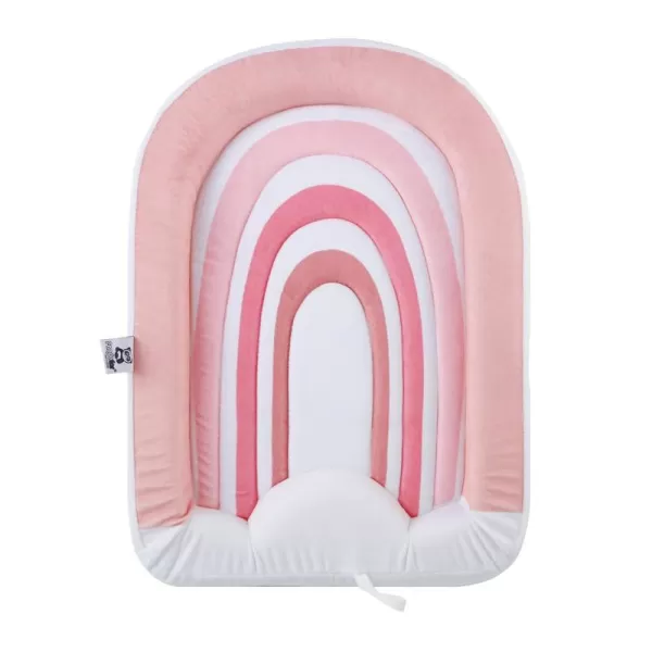 PandaEar Baby Bath Pad for Infant Newborn  Bath Seat Soft Rainbow Cushion Mat for Sink Bathtub Essentials Shower Gift Pink