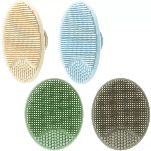 PandaEar Baby Cradle Cap Brush Silicone Baby Bath Brush Massage Brush Set for Dry Skin Cradle Cap and Eczema 4 Pack BlueBlue