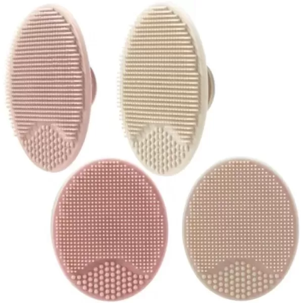 PandaEar Baby Cradle Cap Brush Silicone Baby Bath Brush Massage Brush Set for Dry Skin Cradle Cap and Eczema 4 Pack BluePink