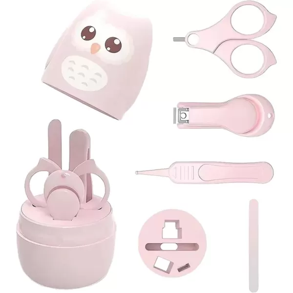 PandaEar Baby Nail Manicure Pedicure Grooming Care Kit 4 Pack Clippers Scissors File Tweezers  Newborn Infant Toddler Kids1 Months Plus GreenPink