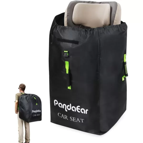 PandaEar Car Seat Travel Bag Backpack for Airplane WaterResistant Car Seat Cover with Shoulder Strap for Infant Convertible Seats ampamp Booster Seat Black