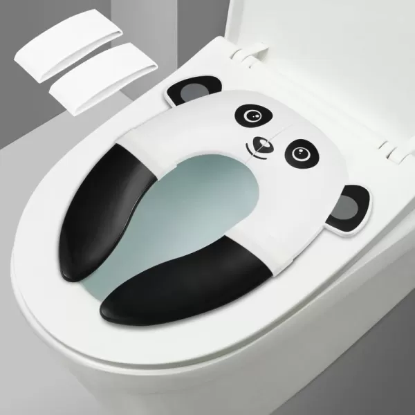 PandaEar Toilet Seat Cover  Folding Travel Toilet Seat for Children and Potty Training  Portable Silicone Toilet Seat for Toddlers Boys ampamp Girls with NonSlip Silicone Pads  Recyclable Toilet SeatBlack