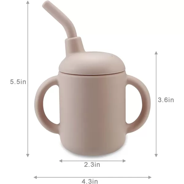 PandaEar 100 Tiny Silicone Drinking Training Cup with Straw for Baby and Toddler Pink