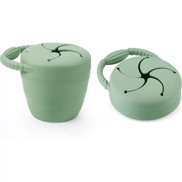 PandaEar 2 Pack Baby Food Pouches ampamp 2 Pack Snack Containers Reusable Silicone Squeeze Pouches ampamp Collapsible Toddler Snack Cups for Toddler Kids BlueampampGreen