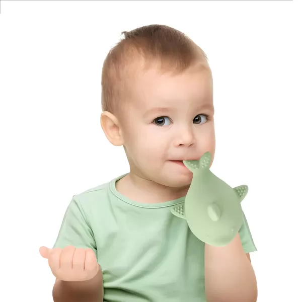PandaEar 2 Pack Baby Teething Toys Silicone Baby Hand Teether Mitten for Babies 012 Months  Infant Hand Teether Chew Toys for Soothing Teething Pain Relief YellowGreen