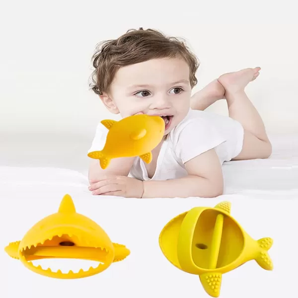 PandaEar 2 Pack Baby Teething Toys Silicone Baby Hand Teether Mitten for Babies 012 Months  Infant Hand Teether Chew Toys for Soothing Teething Pain Relief YellowGreen