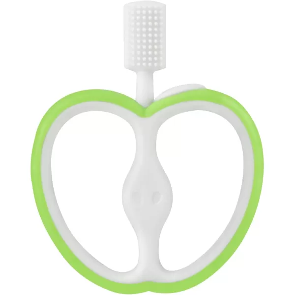 PandaEar 2 Pack Baby Toothbrush Silicone DoubleSided Oral Care Teether Brush for Infant 6 to 12 Months Easy to Hold Green ampamp Red