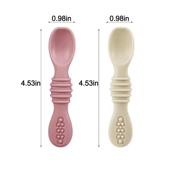 PandaEar 2 Pack Silicone Baby Suction Plates with 2 Spoons for Self Feeding 100 Silicone Kids Toddler Suction Plates Divided Baby Plate Set Microwave ampamp Dishwasher Safe BPA Free