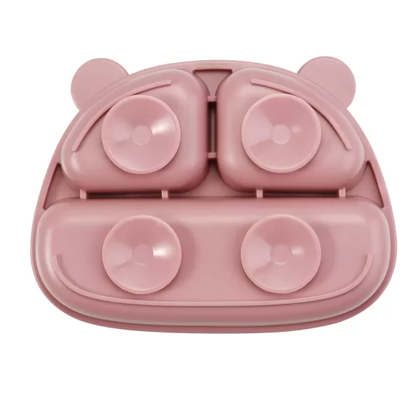 PandaEar 2 Pack Silicone Baby Suction Plates with 2 Spoons for Self Feeding 100 Silicone Kids Toddler Suction Plates Divided Baby Plate Set Microwave ampamp Dishwasher Safe BPA Free