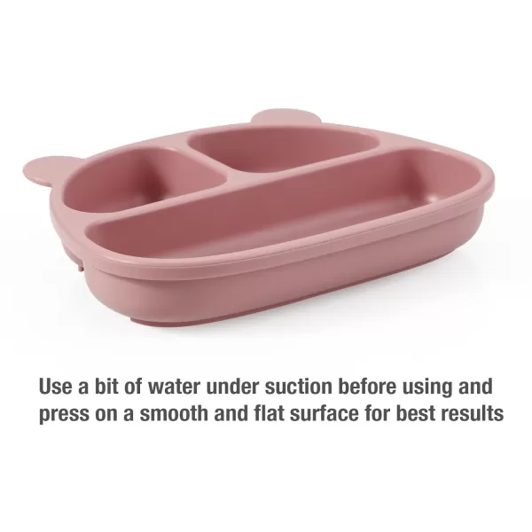 PandaEar 2 Pack Silicone Baby Suction Plates with 2 Spoons for Self Feeding 100 Silicone Kids Toddler Suction Plates Divided Baby Plate Set Microwave ampamp Dishwasher Safe BPA Free