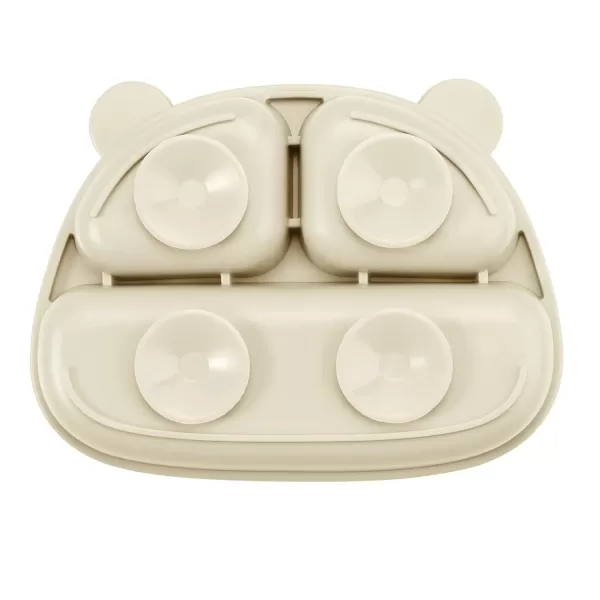 PandaEar 2 Pack Silicone Baby Suction Plates with 2 Spoons for Self Feeding 100 Silicone Kids Toddler Suction Plates Divided Baby Plate Set Microwave ampamp Dishwasher Safe BPA Free