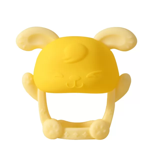 PandaEar 2 Pack Silicone Baby Teething Toys for Girls Never Drop Bunny Baby Chew Toys for Sucking Needs Hand Teethers Mitten for Breast Feeding Babies Infants Newborn Teething Pain Relief