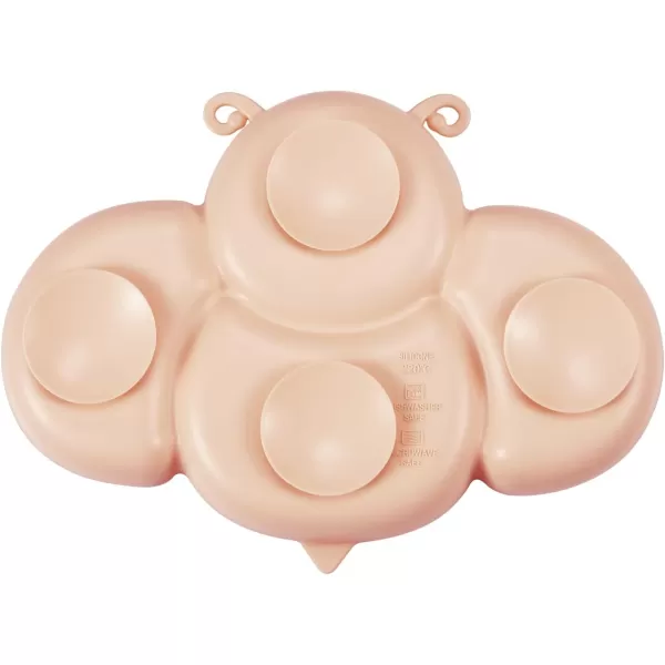 PandaEar 2 Pack Silicone Suction Plates for Toddlers Baby with 4 Spoons Self Feeding Divided Unbreakable Toddler Plates with Suction Baby Plates and Utensils Set Baby Dishes Green Crab ampamp Pink Bee
