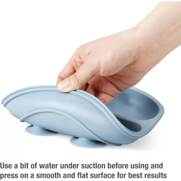 PandaEar 2 Pack Toddler Plates Silicone Suction Plates for Baby Kids Divided Unbreakable Baby Feeding Plate NonSlip NonToxic BPA Free Dishwasher and Microwave Safe
