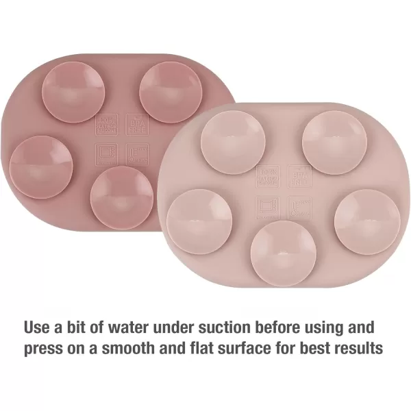 PandaEar 2 Silicone Suction Plate with 2 Tiny Sippy Cup and 2 Spoon 2 Fork for SelfFeeding Divided Toddler Plate 100 Silicone Baby Food Plate BPA Free 8 Pcs Silicone Baby Feeding Set