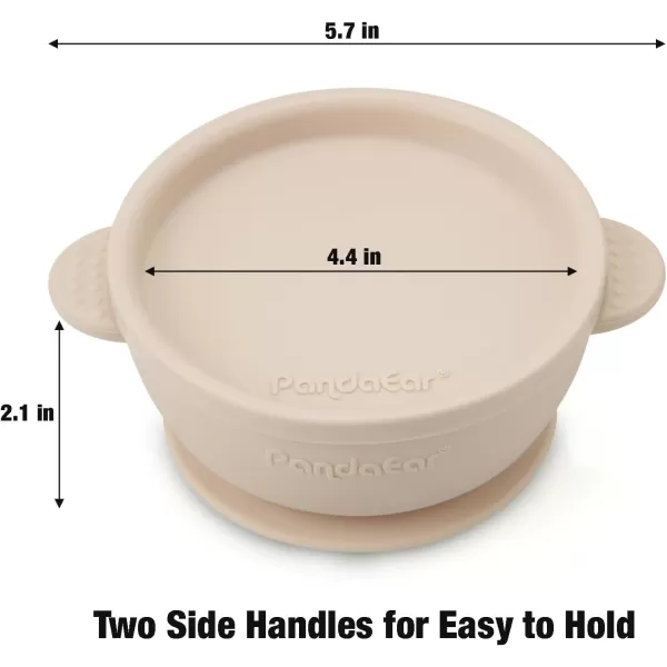 PandaEar 3 Pack Baby Bowls with Suction LeakProof Stay Put Silicone Food Bowl with Lids for Babies Kids Toddlers Infants Food Grade Soft Safe BPAFree Silicone Pink Rose LinenLinen Brown Tan