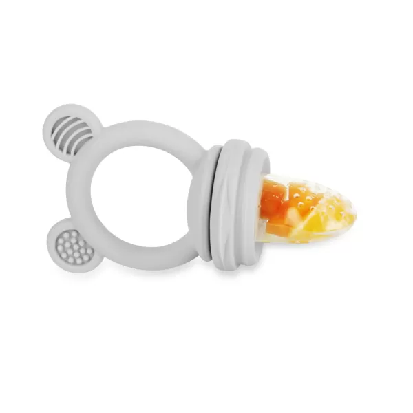 PandaEar 3 Pack Baby Fruit ampamp Food Feeder Pacifier Silicone Feeder Pacifier with 3 Sizes Pouches for Babies Toddlers Infants Kids BPAFree Food Grade Soft Safe TanGreyBrown