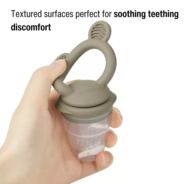 PandaEar 3 Pack Baby Fruit ampamp Food Feeder Pacifier Silicone Feeder Pacifier with 3 Sizes Pouches for Babies Toddlers Infants Kids BPAFree Food Grade Soft Safe TanGreyBrown