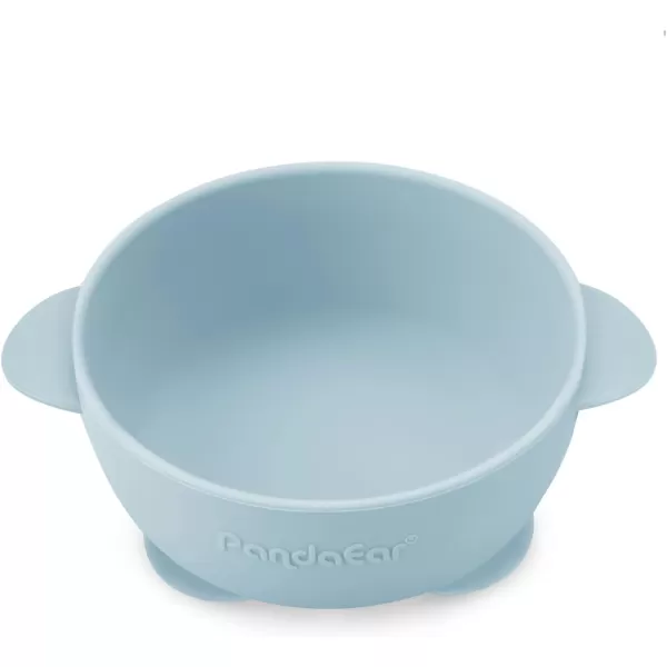 PandaEar 3 Pack Baby Suction Bowls with Lids LeakProof Stay Put Silicone Food Bowl for Babies Kids Toddlers Infants Food Grade Soft Safe BPAFree Silicone Blue Brown Tan