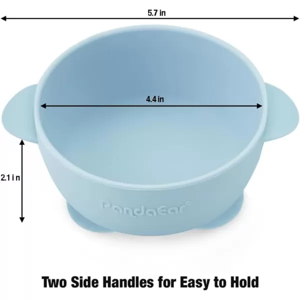 PandaEar 3 Pack Baby Suction Bowls with Lids LeakProof Stay Put Silicone Food Bowl for Babies Kids Toddlers Infants Food Grade Soft Safe BPAFree Silicone Blue Brown Tan