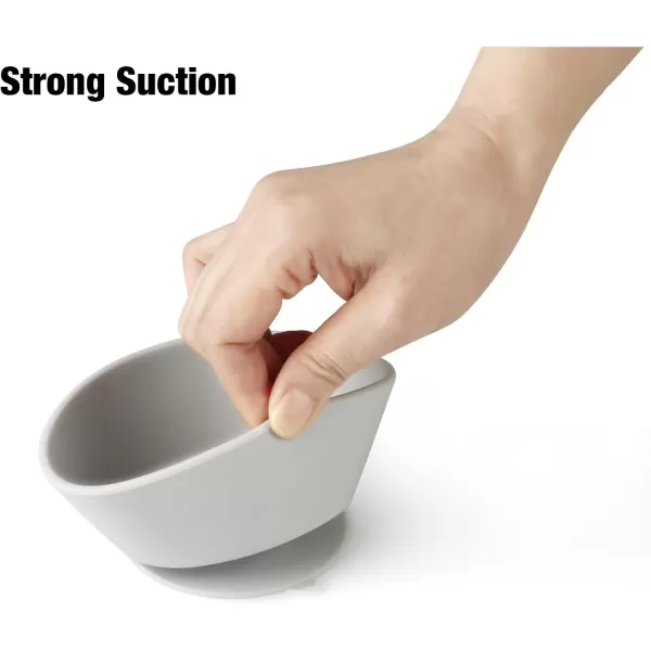 PandaEar 3 Pack Baby Suction BowlsSilicone Food Bowls First Stage Feeding for Baby Toddler Infant Kids Food Grade Soft Safe BPAFree Silicone Toddler Bowls BlueGray