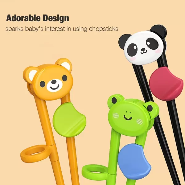 PandaEar 3 Pairs Training Chopsticks for Kids Toddlers Learning Chopsticks for Beginners trainer Toddler Chopsticks Kids Chop Sticks