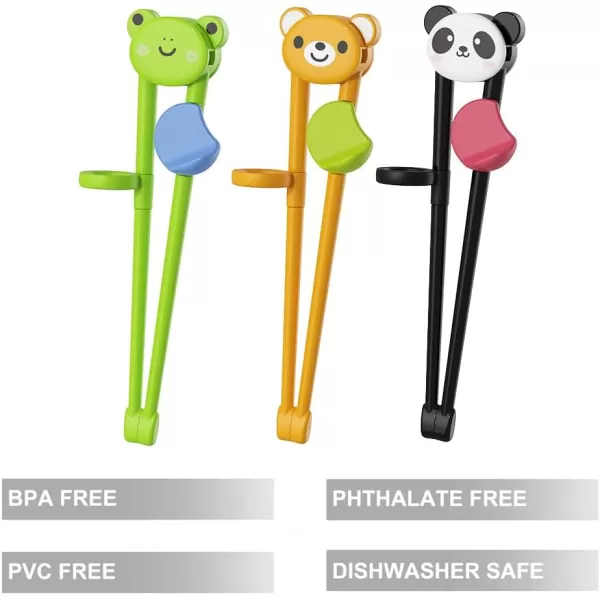 PandaEar 3 Pairs Training Chopsticks for Kids Toddlers Learning Chopsticks for Beginners trainer Toddler Chopsticks Kids Chop Sticks
