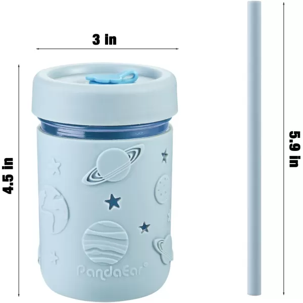 PandaEar 4 Pack Kids ampamp Toddler Glass Cups Glass Mason Jar Cups 845 oz with Silicone Sleeves ampamp Straws Toddler SpillProof Smoothie Cups
