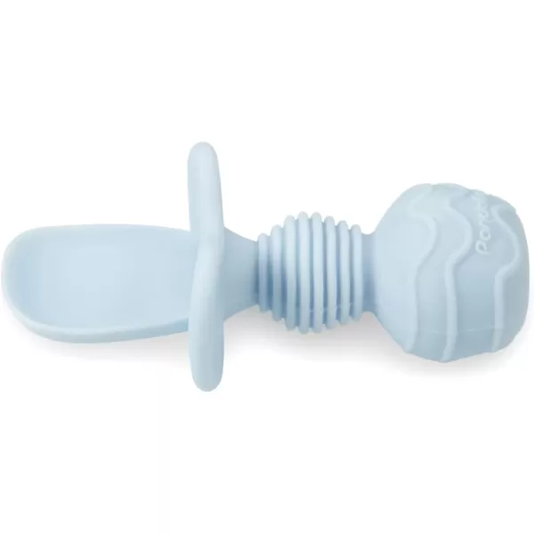 PandaEar 4 Pack Silicone Baby Spoons and Fork Feeding Set AntiChoke First Self Feeding Utensils for Baby Led Weaning Ages 3 Months CyanBlue