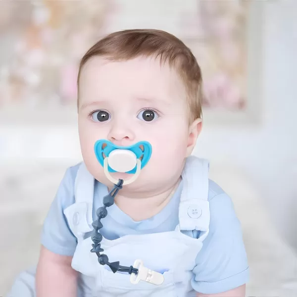 PandaEar 5 Pack Silicone Pacifier Clips Pacifier Holder with One Piece Design for Baby Boys ampamp Girls Teething Toys Teethers