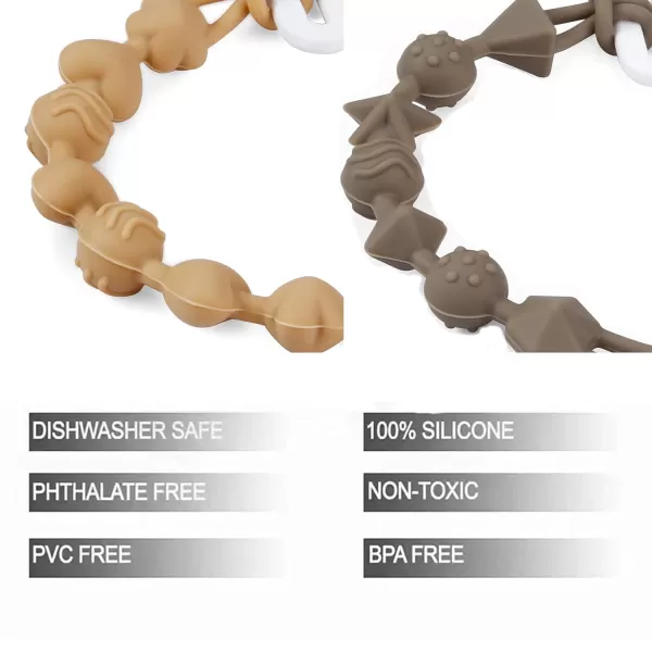 PandaEar 5 Pack Silicone Pacifier Clips Pacifier Holder with One Piece Design for Baby Boys ampamp Girls Teething Toys Teethers