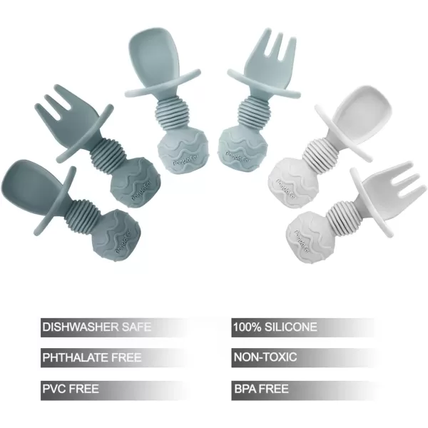 PandaEar 6 Pack Silicone Baby Spoons Self Feeding Infant Spoons First Stage Baby Utensils 612 Months Toddler Baby Feeding Spoon  Baby Eating Essentials Baby Led Weaning Supplies