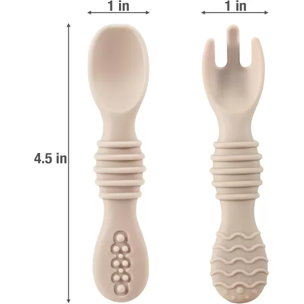 PandaEar 6 Pack Silicone Baby Spoons ampamp Forks  Baby Feeding Set Self Feeding Utensils Toddler Infant Feeding Spoon Forks BPA Free First Stage