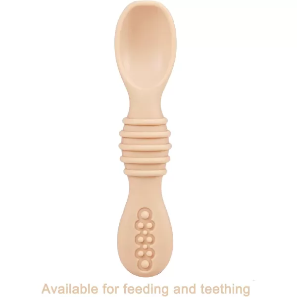 PandaEar 7 Pack Baby Led Weaning Spoons Silicone Baby Spoons Self Feeding Utensils Toddler Infant Feeding Spoon First Stage