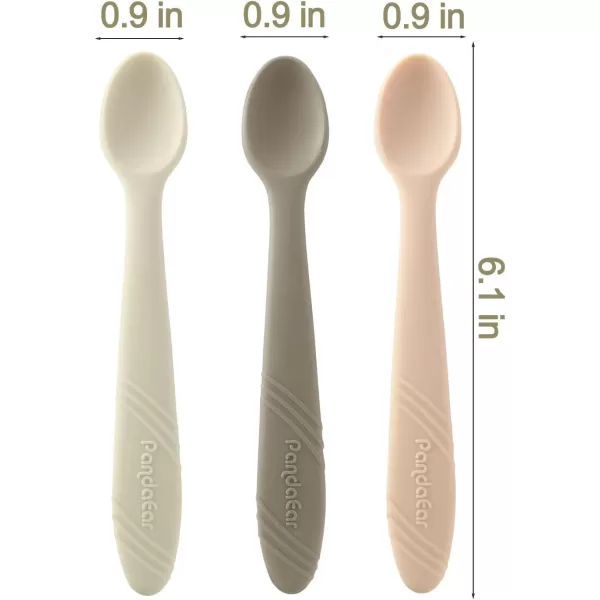 PandaEar 7 Pack Silicone Baby Feeding Spoons First Stage Training Spoon Infant Utensils Feeding Supplies BPA Free GumFriendly Soft Tip Baby Led Weaning Spoon