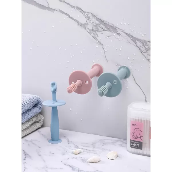 PandaEar Baby Finger Toothbrush Silicone Toothbrush PinkBlue 3 Set Oral Care for Infants Ages 3 Months Plus