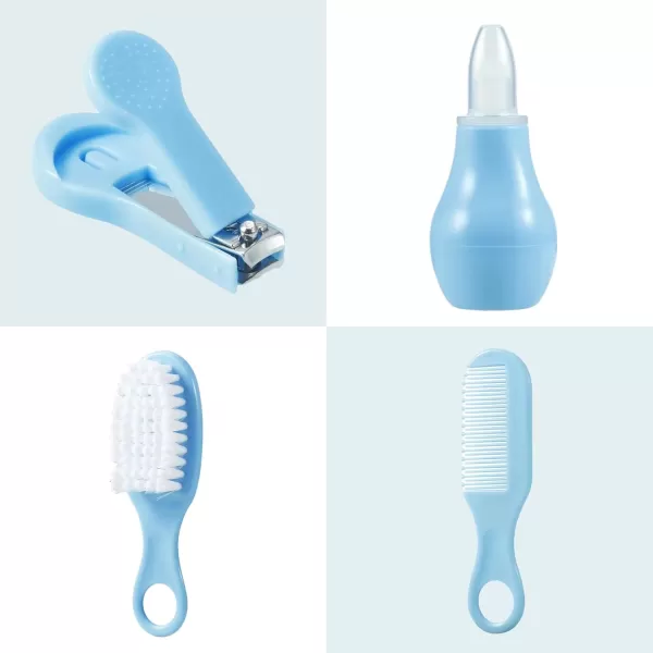 PandaEar Baby Healthcare and Grooming Kit Baby Nursery Health Care Set Electric Safety Nail Trimmer Newborn Essentials Kit for Infant Toddlers Kids 19 in 1 Blue