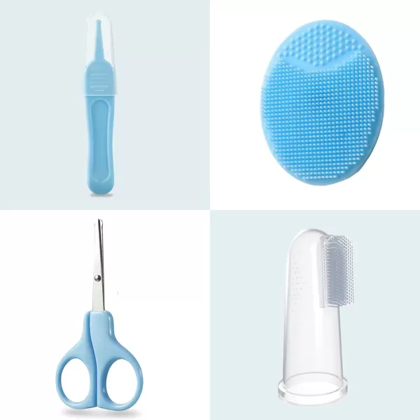 PandaEar Baby Healthcare and Grooming Kit Baby Nursery Health Care Set Electric Safety Nail Trimmer Newborn Essentials Kit for Infant Toddlers Kids 19 in 1 Blue