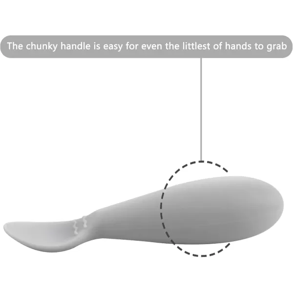 PandaEar Baby Infant Spoons BPA Free 4Pack Soft Silicone Self Feeding Fat Handle Utensil