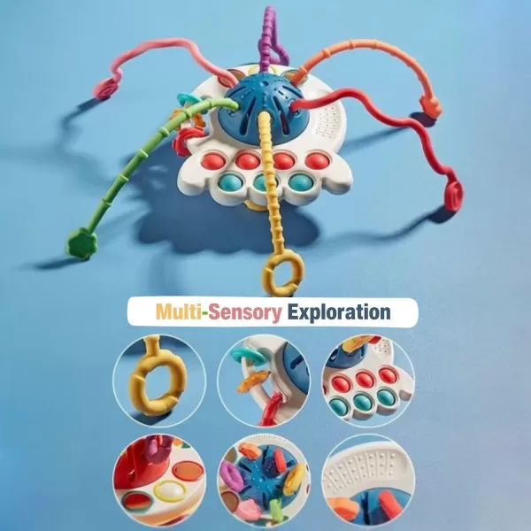 PandaEar Baby Montessori Toy for 61218 Months Silicone Baby Sensory Toy 612 Months Pull String Teething Toy  Educational Learning and Travel Gift for 1 Year Old Boys and Girls Infant Toddlers