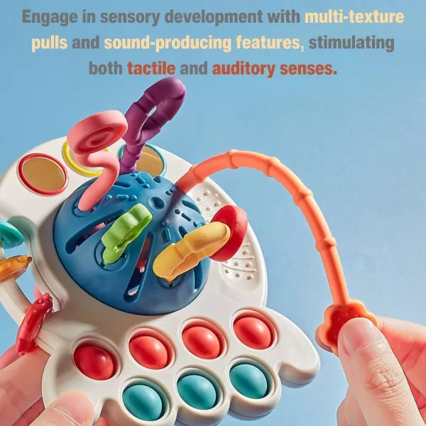 PandaEar Baby Montessori Toy for 61218 Months Silicone Baby Sensory Toy 612 Months Pull String Teething Toy  Educational Learning and Travel Gift for 1 Year Old Boys and Girls Infant Toddlers