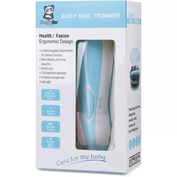 PandaEar Baby Nail Trimmer Electric Baby Nail Clippers Safe Baby Nail File Kit with Extra 6 Replacement Pads BlueBlue