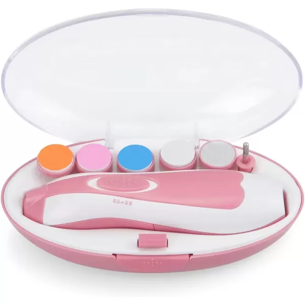 PandaEar Baby Nail Trimmer Electric Baby Nail Clippers Safe Baby Nail File Kit with Extra 6 Replacement Pads BluePink