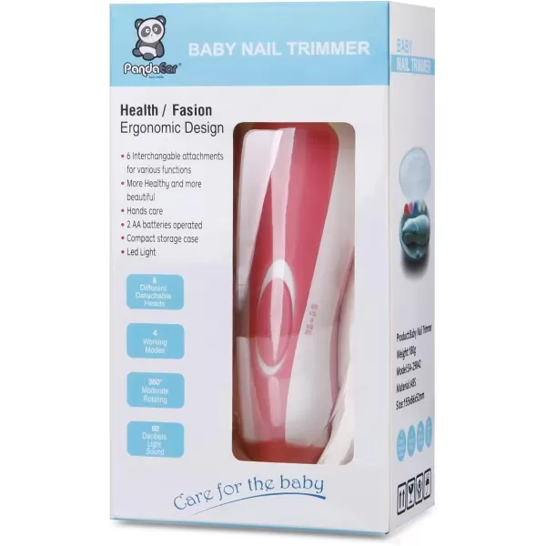 PandaEar Baby Nail Trimmer Electric Baby Nail Clippers Safe Baby Nail File Kit with Extra 6 Replacement Pads BluePink