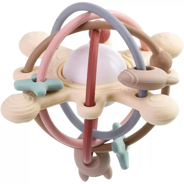 PandaEar Baby Sensory Toys 3 4 5 6 Months Silicone Montessori Toys Baby Teething Toy Infant Rattle Teether Chew Toy Teething Ball Developmental Toy for Babies 06 Months 6 to 12 Months