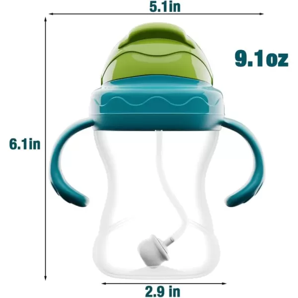 PandaEar Baby Sippy Cup 9 oz Straw Cup with Handles for Babies ampamp Toddler 6 Month BPAFree No Spill Design