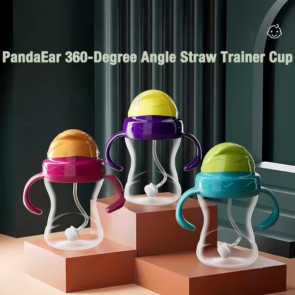 PandaEar Baby Sippy Cup 9 oz Straw Cup with Handles for Babies ampamp Toddler 6 Month BPAFree No Spill Design